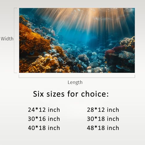 Aquarium Background, Ocean Fish Tank Background, Terrarium Background Cloth 24 x 12 inches - color: 1 pack, size: 24X12in