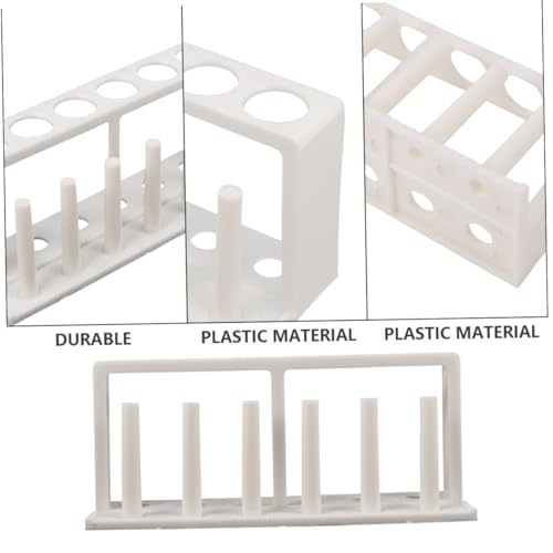 Ipetboom Plastic Test Tube Rack Holder for Water Quality Testing, Laboratory Tube Organizer with Portable White Plastic Stand, Suitable for Aquariums and School Labs
