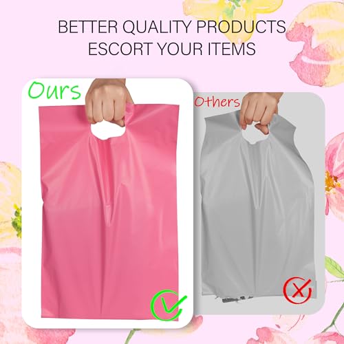 Poly Mailers 12x15.5 inch 50 Pcs, Pink Mailing Envelopes with Handle, Easy to Carry and Self Adhesive Shipping Bags for Clothing, Upgrade Design Tamper Proof Mailers Poly Bags - color: HandlePink, size: 12x15.5 Inch 50 Pcs