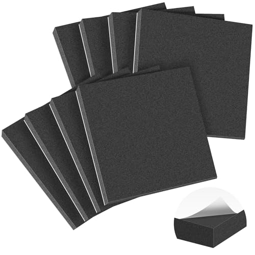 MYFAMIREA 8 PCS Adhesive Foam Padding Sheets Closed Cell Self Adhesive Sticky Foam Pads, 1/2" Thick 4'' x 4'' Neoprene Rubber Sheets Non-Slip Insulation Pads Vibration for Furniture Crafts Cars, Black - size: 4 x 4 x 1/2 IN