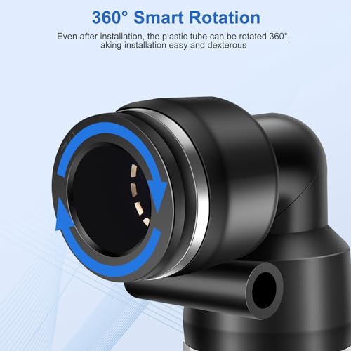 12 Pcs Push to Connect Fittings 1/2 Inch Tube OD x 3/8 Inch NPT Thread Pneumatic Male Straight and Elbow Quick Connect Air line fittings - size: 1/2"OD x 3/8"NPT