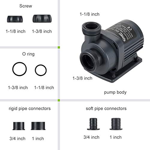 hygger 1060GPH Quiet Submersible and External 24V Water Pump, with Controller (30%-100% Settings), Powerful Return Pump for Fish Tanks, Aquariums, Ponds, Fountains, Sump, Hydroponics (33W, 13.1ft) - color: 33w, 1060gph, 13.1ft