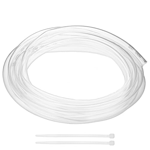 M METERXITY Vinyl Tubing 8mm ID x 10mm OD 10ft Flexible Plastic Tube with 2 Hose Ties, Lightweight Hybrid PVC Hose for Water Gardening/Airline/Aquarium Tubing [Clear] - size: 8mm ID x 10ft