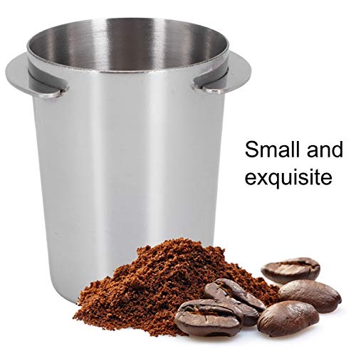 Coffee Dosing Cup 51mm, Stainless Steel Espresso Dosing Cup Coffee Machine Powder Feeder, Mug Coffee Powder Dosing Cup for Espresso Machine with 51mm Portafilter