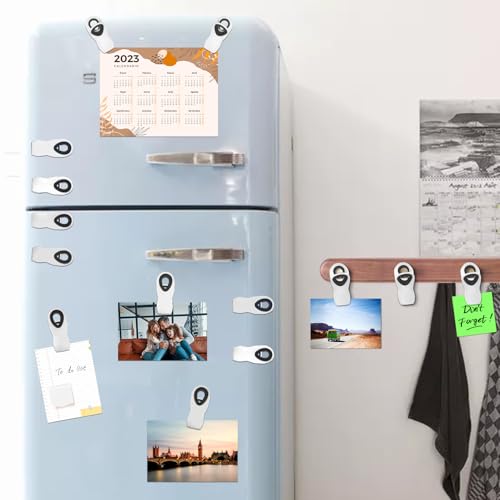 10PCS Magnetic Chip Clips Airtight Seal Reusable White Bag Clips for Food Storage Heavy Duty Plastic Food Clip for Refrigerator,Fridge,Snack, Kitchen,Bread Bag,Garden,Clothes Pins Home Decor - color: White