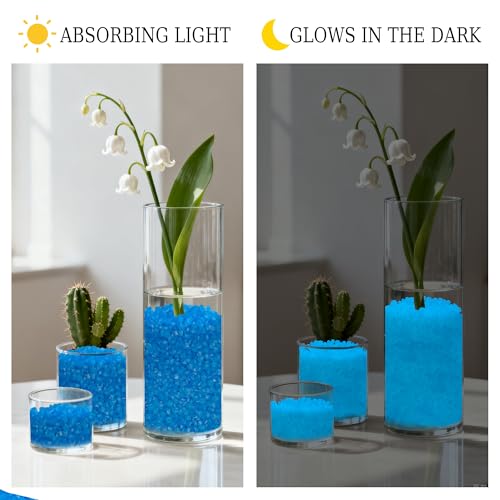 2000PCS Glow in The Dark Rocks for Fish Tank Glow Rocks for Outsode Pond Glow in The Dark Gravel for Aquariums Walkway Pathway Outdoor Plants Landscape(Bule),5-8mm - size: 2000, style: Blue