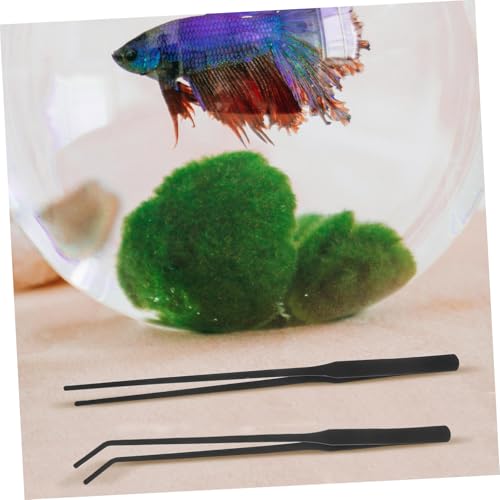 Toyvian 4pcs Aquarium Tweezers Set Long Stainless Steel Fish Tank Tools Curved Straight Tweezers for Planting and Feeding Durable Fish Tank Accessories