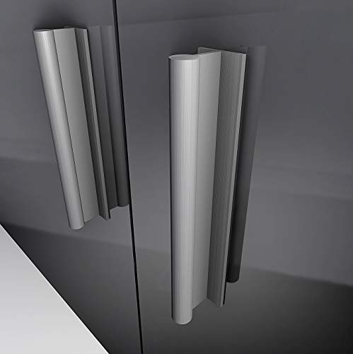 HRX Self-Adhesive Edge Fingerpull Door Handle - Easy to Install Screwless Peel and Stick on Glass, Wood, Metal, Plastic - Sliding Doors Knob for Kitchen Fronts, Drawers & Dressers Panels - 2 Pack - color: Clear Anodized