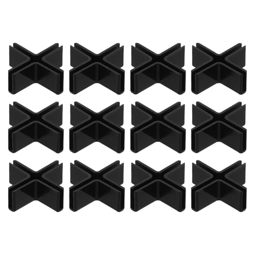 uxcell 12Pcs Plastic Glass Connector, Suitable for 3mm Thick Cross Shaped Glass to Glass Clamp, Fixing Bracket Rimless Clip Holder for Aquarium Fish Tank Display Shelves, Black - color: Black, size: 3mm