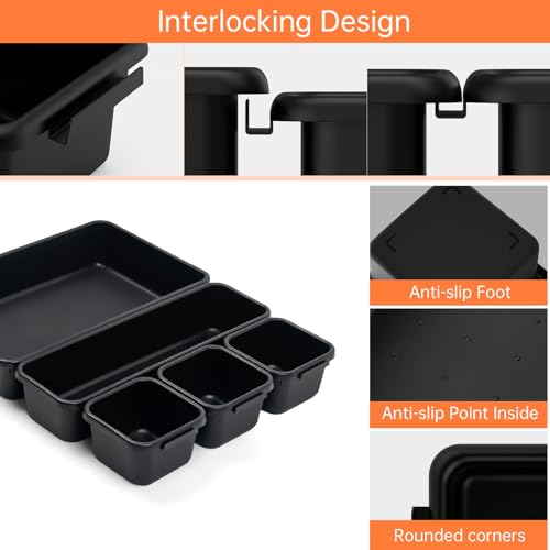 45 Pack Tool Box Organizer Tray Divider, Toolbox Desk Drawer Organizer,Garage Organization Storage for Rolling Tool Chest Cart Cabinet Workbench Workshop Small Parts Widget Tool Organizer Black - color: 45PCS - Black, size: 3 - Sizes