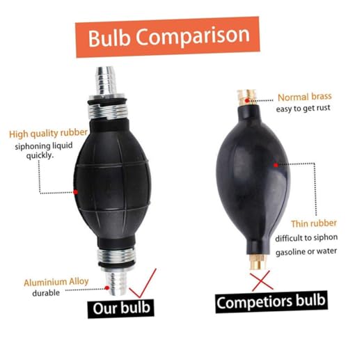 MAGICLULU Manual Suction Hose Siphon Pump for Car Fuel and Water Transfer, Flexible Oil Guide Tube with Hand Pump for Fish Tank and Automotive Use
