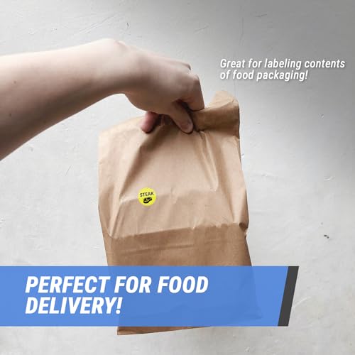 Steak Stickers - 1 Inch Round Circle Steak Labels in Bright Yellow for Restaurant Deli Food Truck Supermarket Grocery Store Food Meal Menu Choice Sticker Package Label - 300 Count/Pack - color: Turkey, size: 300 Labels