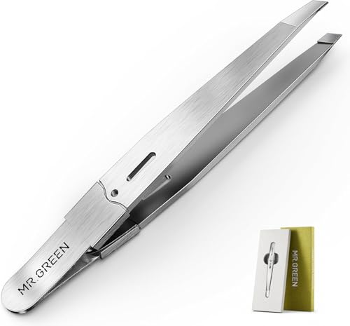 MR.GREEN Tweezers For Women Facial Hair, Professional Precision Eyebrow Tweezers for Women and Men,