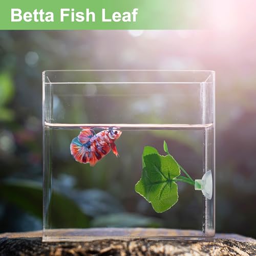 Betta Fish Leaf, Natural Habitat Simulation for Betta Spawnings Grounds, Betta Spawnings Leaves, Resting Bed, Large and Small Leaves, Green