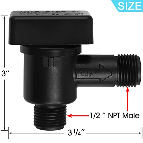 RV Vacuum Breaker Check Valve,Camper RV Black Tank Flush Check Valve,Replace Leak Vacuum Breaker on Black Tank System Loud Noise & Wet Floor,Camper Backflow Preventer Improve Freshwater 571-VAC-CHK-A - color: Black
