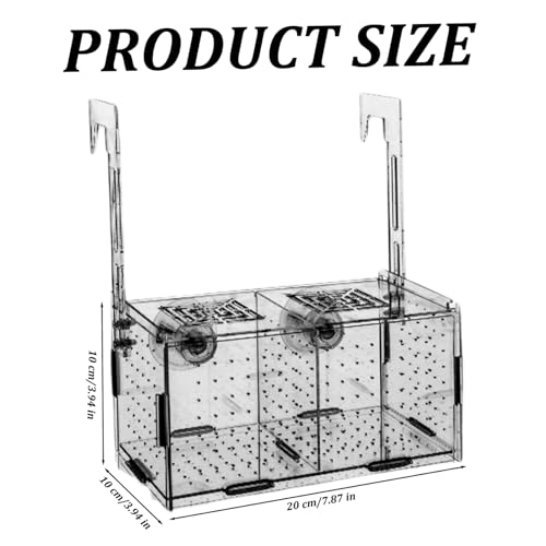 Fish Breeding Box, Transparent Insulation Breeder Box for Fish Tank, 8x4x4 Detachable Acrylic Small Fish Tank with Suction Cups for Shrimp, Clown Fish and Guppy Fish Breeder Box for Aquarium