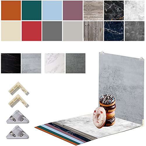 9PCS 18Patterns Big 24x24IN Product Photography Background Boards, Waterproof Reusable Photo Backdrop Props for Food Jewelry Cosmetics (Orange Red Blue) - color: Orange Red Blue
