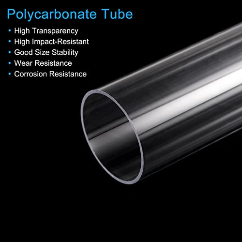 MECCANIXITY Plastic Pipe Rigid Polycarbonate Round Tube Clear 1.85"(47mm) ID 2"(50mm) OD 17" (425mm) High Impact for Lighting, Models, Water Plumbing - size: 1.85"IDx2"ODx17"