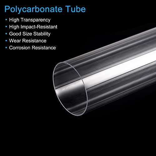 MECCANIXITY Plastic Pipe Rigid Polycarbonate Round Tube Clear 1.63"(41.6mm) ID 1.7"(43mm) OD 14" (350mm) High Impact for Lighting, Models, Water Plumbing - size: 1.63"IDx1.7"ODx14"