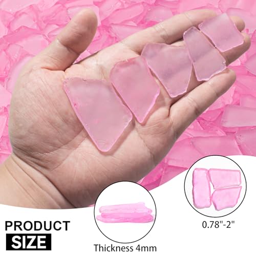 Keedolla Tumbled Sea Glass for Crafts - 10 OZ Flat Frosted Seaglass Pieces for DIY Art Crafts, Vase Filler, Beach Weddings, Aquarium and Home Decor - Fluorescent Pink - color: Fluorescent Pink, size: 10 OZ / 0.63 LB
