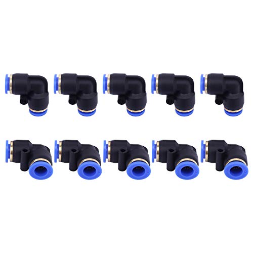 SNS Elbow 90 Degree 1/2" Tube OD Union Pipe Tube Fitting Air Line Pneumatic Connector Push to Connect Coupler(10 PCS) SPV-1/2 - size: SPV-1/2
