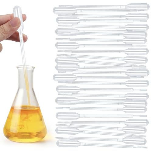 120Pcs Plastic Transfer Pipettes 1ml Dropper for Oil, Disposable Dropper Pipettes Eyedropper Water Droppers Pipette for Craft Lab Resin Paint - size: 1ml