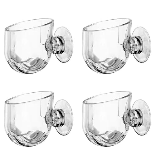 Aquarium Plant Holder, 4 Pack Acrylic Moss Cup with Suction Cups for Fish Tank Java Xmas Moss Shrimp Fry Hiding (Large Size)