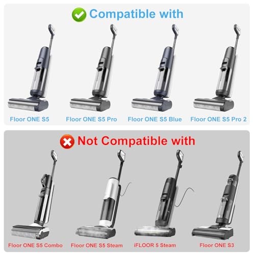 Dentego【for ONE S5 Blue】【for ONE S5 Pro 2】Roller Brush and Filters for Tineco Floor ONE S5 /Floor One S5 Pro Cordless Wet Dry Vacuum Cleaner, Replacement Parts Include 2 Brush Rollers, 4 Filters - color: S5 Roller+Filter