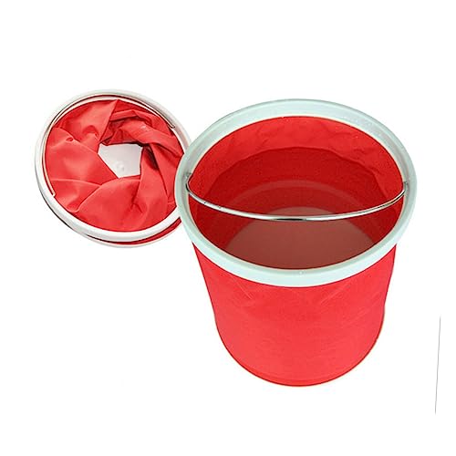 Gatuida Portable Folding Water Bucket Collapsible Container for Camping Hiking Fishing and Outdoor Activities Red - color: Red