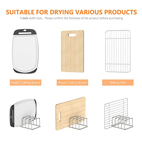 KORRTFID Cutting Board Organizer Stand Holder,304 Stainless Steel Chopping Board Holder,Pot Pan Lid Holder Rack kitchen Shelf Bakeware,Cookie Sheets Organizer (1.0 Inch Width Slots) - size: 1.0 in Slot