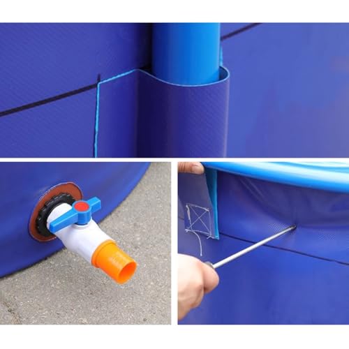 Portable Above Ground Pool - Flexible PVC Liner, 4x1.2m Free-Standing Canvas Aquarium, Perfect Koi/Fish Holding Tank, Ideal Outdoor Water Feature for Relaxation and Fun - size: 4x1.2 m
