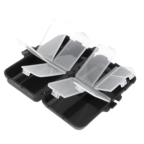Mini Fishing Tackle Box, Small Box Fishing Accessories Storage Box, Double-Layer 9 Compartments Lure Accessories Box (11cm x 6.5cm)