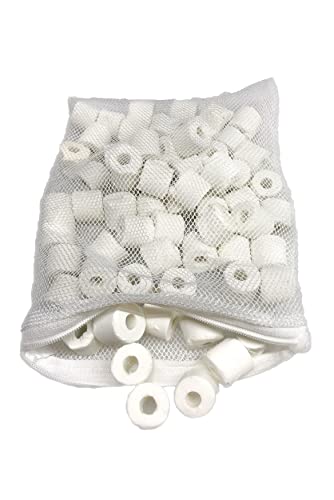 Wave Point Bio Ceramic Rings Aquarium Filter Media with Free Mesh Bag for Freshwater Saltwater Fish Tank Pond Shrimp Canister Filter (0.7 lb (1 Bag/ 318g/ 12oz)) - size: 0.7 lb (1 bag/ 318g/ 12oz)