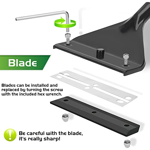 24.5’’ Professional Algae Scraper, Aquarium Blade Cleaner with 10 Pcs Replaceable Blades Stubborn Algae, Suitable for Water Tank Size Above 30 Gallons - color: Black, size: L
