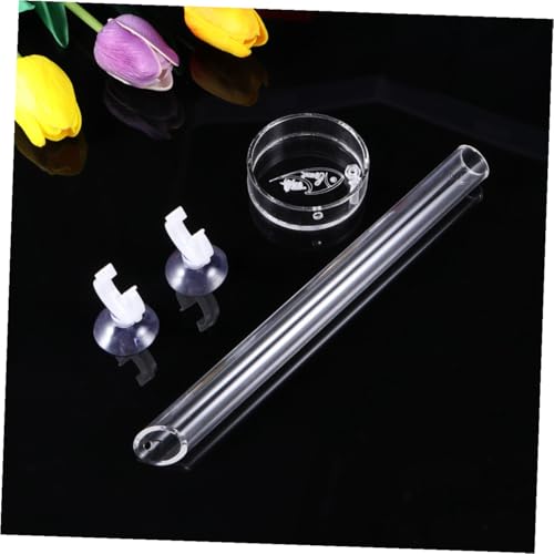 Feeder Aquarium Tank 1 Set of Shrimp with Dish, Acrylic Clear Shrimp Aquarium Fish Tank Feeder Dish Bowls for Crystal Shrimp Tropical Fish Auto Glass