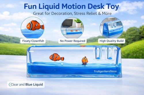 Aquarium Pencil Holder with Floating Fish, Desk Organizer Pen Holder, Frutiger Aero Aesthetic Office Desk Decor, Blue Water Pen Holder