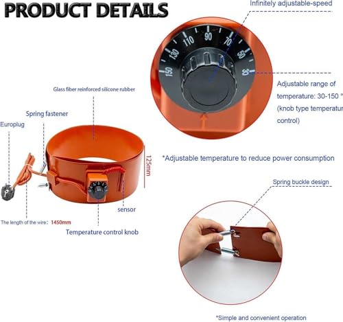 Silicone Rubber Adjustable Thermostat, Easy-Operation Electric Heat Pack Heating Pad, Gas Tank Heaters For Heating And Tracing, Double Layer Reinforce(Size:100L 1200*250mm 1500W,Color:Digital display) - color: Digital Display, size: 100L 1200*250mm 1500W