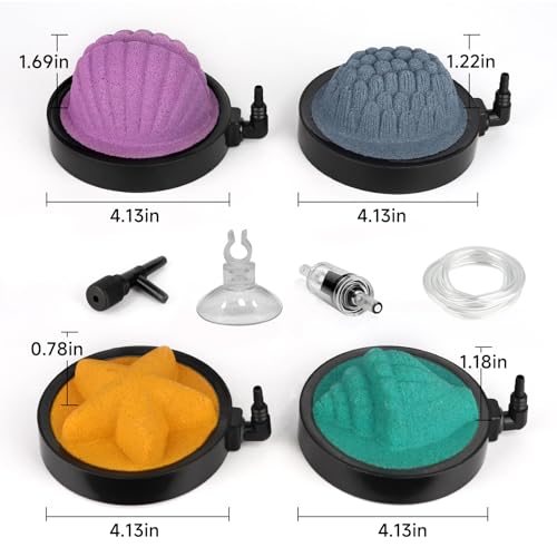 hygger Decorative Aquarium Air Stone, Aqua Sculpture Bubbler Stone Fish Tank Marine-Themed Oxygen Diffuser Kit for Aquarium Fish Tank Decoration and Landscaping (Shell Shape)