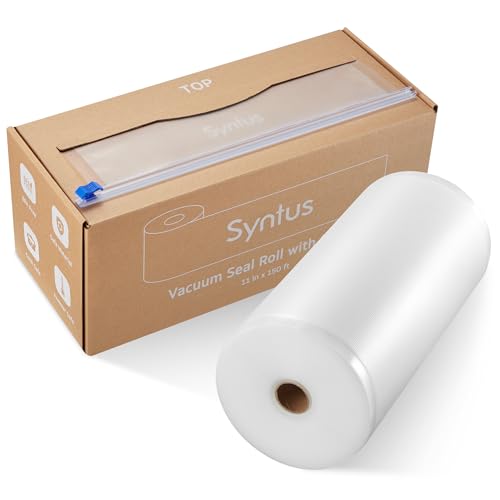 Syntus 11" x 150' Vacuum Sealer Bags for Food with Cutter, Vacuum Sealer Bags Roll Keeper BPA-free Heavy-duty Commercial Grade for Food Storage, Meal Prep and Sous Vide - size: 11" x 150'