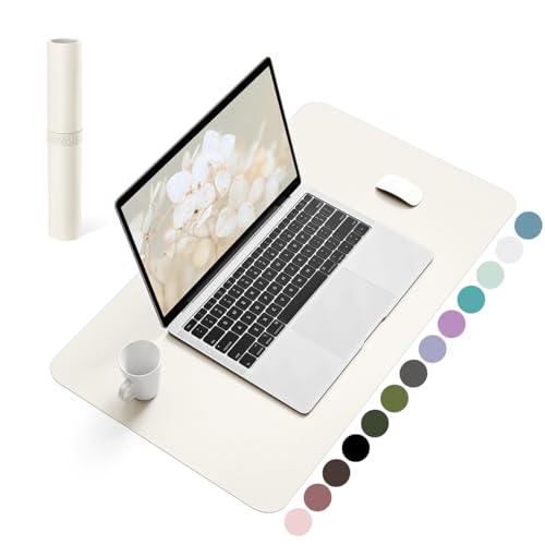YSAGi Non-Slip Leather Desk Pad, Desk Matt for Desktop, Waterproof Laptop Computer Keyboard Mat, Table Protector Blotter Mat, Large Mouse Pad for Office/Work/Home/Decor(Cream, 23.6" x 13.7") - color: Cream, size: 23.6" x 13.7"