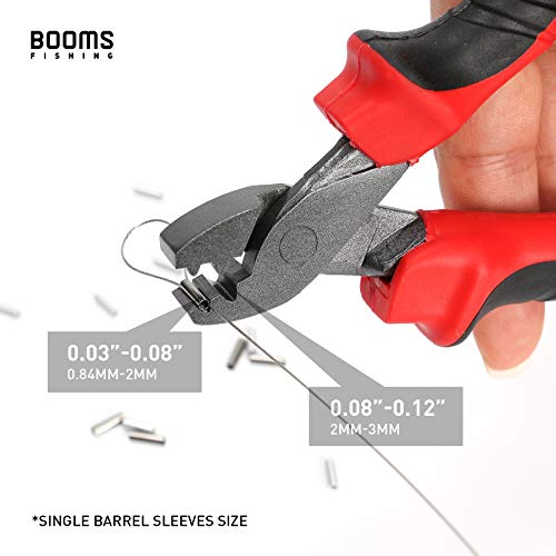 Booms Fishing CP2 Fishing Crimping Tool for Single-Barrel Sleeves - style: Red Crimping Pliers Only