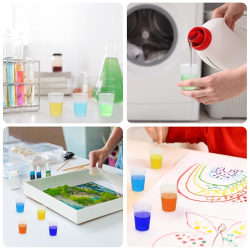 Gartful Resin Mixing Cups and Sticks, 110 Packs Epoxy Measuring Cups Kit - 60PCS 100ml Disposable Graduated Cups, 50PCS Wooden Stir Sticks for Mixing Paint, Stain, Epoxy, Resin - color: Clear cups+wooden stick, size: 50ml