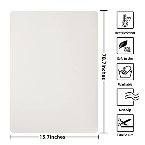 Silicone Mats for Kitchen Counter, Nonslip Silicone Mats for Crafts Countertop Protector Heat Resistant Mat (78.7” x 15.7”, Beige) - color: Beige, size: 78.7"L x 15.7"W