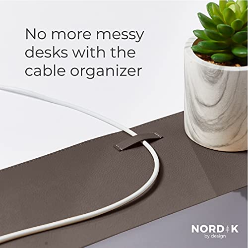 Nordik Cork Leather Desk Mat Cable Organizer - Gunmetal Grey 35 X 17 inch - Premium Extended Mouse Mat for Home Office Accessories - Non-Slip Vegan Leather Desk Pad Protector & Desk Blotter Pad - color: Cork Gunmetal Gray