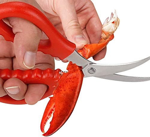Calary 4Pcs Seafood Scissors Crab Scissors Seafood Shears Multifunctional Crab Leg Crackers and Tools - size: 4 pieces