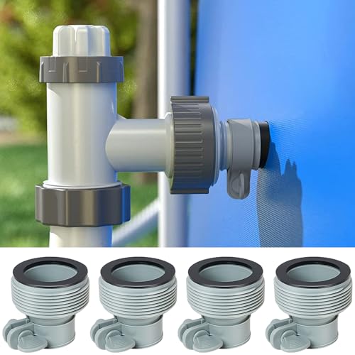 Hose Adapter Type B, 4PCS 1.25inch to 1.5inch Hose Conversion B Kit, Above Ground Pool Adapter Connects for Filter Pumps Saltwater System
