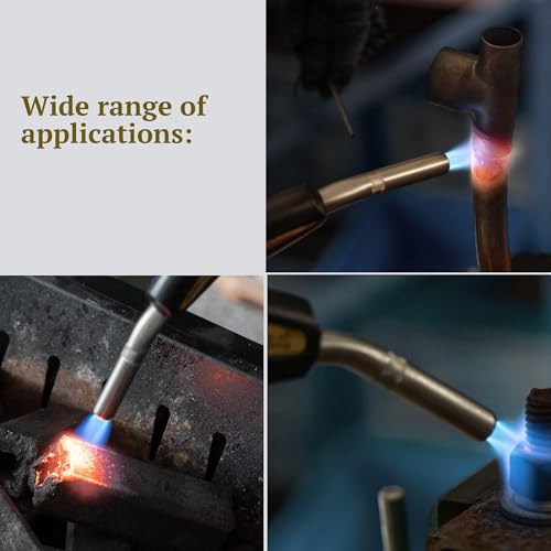 CAMPINGMOON MAPP Propane Torch Head CGA600 Interface MAP Gas Welding Torch Hose Flame Adajustable Self Ignition (Propane Torch Head MT-5200) - style: Propane Torch Head MT-5200