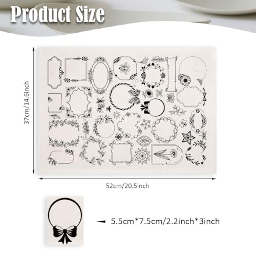 SUPERDANT 4PCS Border Underglaze Paper Transfer Flowers Wreath Transfer Papers for Clay Ceramic Porcelain Under Glaze Transfers for Pottery Enamel Decals Black Underglaze Decal Handcrafted Gifts - style: Flowers Border