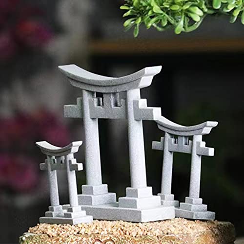 livelyfish Aquarium Decorations Asian Japanese Shinto Torii Gate Fish Tank Decorations Miniature Shrine Japan Style Ornament Underwater Landscape Decoration (X-Large) - size: X-Large-1