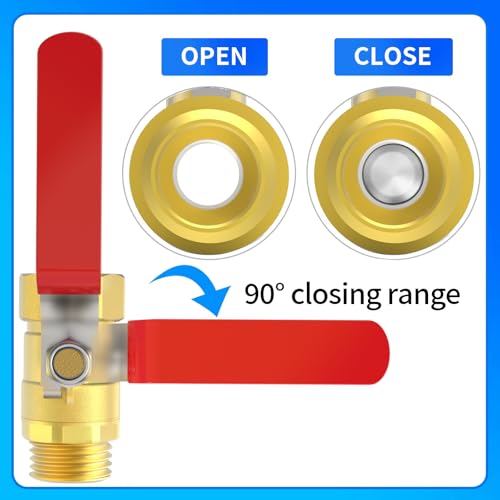 ChillWaves Brass Ball Valve, Air Compressor Ball Valve Shut Off Switch 1/2" NPT Male x 1/2" NPT Female Thread Pipe Fitting(2-PACK) - size: 1/2" MNPT x 1/2" FNPT, style: PACK OF 2